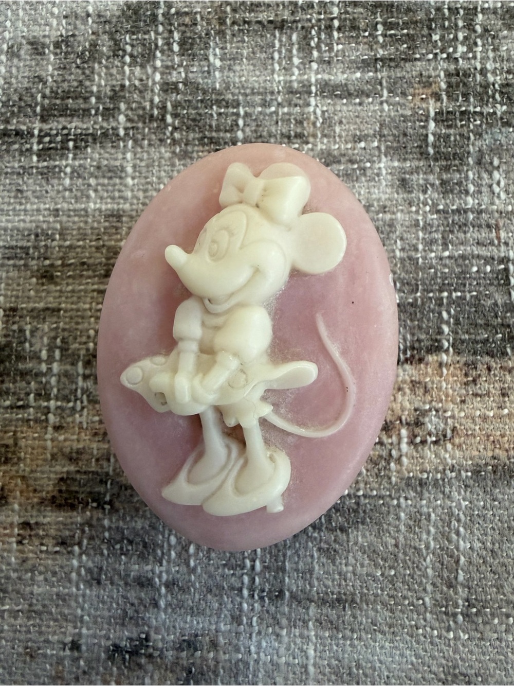 Vintage Walt Disney Minnie Mouse Cameo Soapstone Ring Trinket box